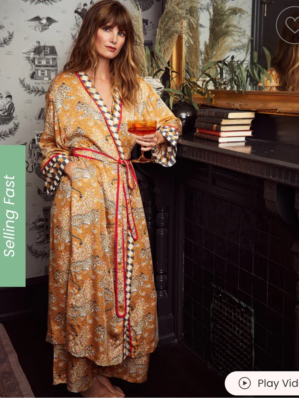 Printfresh Eco Satin Robe in Bagheera